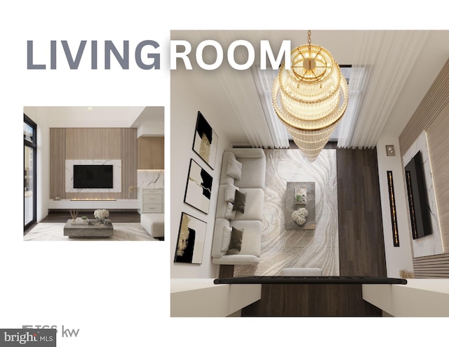 713 N 3rd St, Philadelphia, PA 19123 - living area with a chandelier