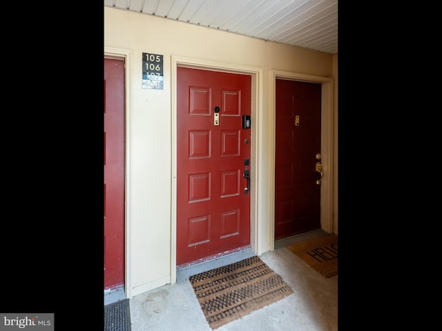 view of doorway to property
