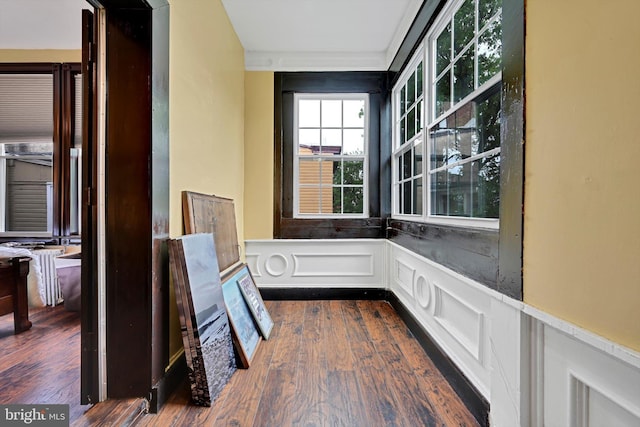 226 S 5th St, Reading, PA 19602 - corridor featuring dark wood finished floors and a wainscoted wall