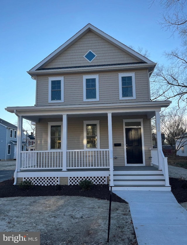 view of front of home with covered porch