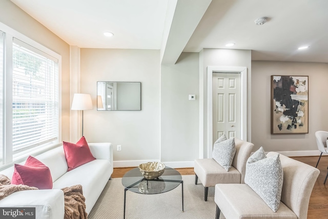 1778 Lang Pl NE, Washington, DC 20002 - living room featuring baseboards, wood finished floors, and recessed lighting