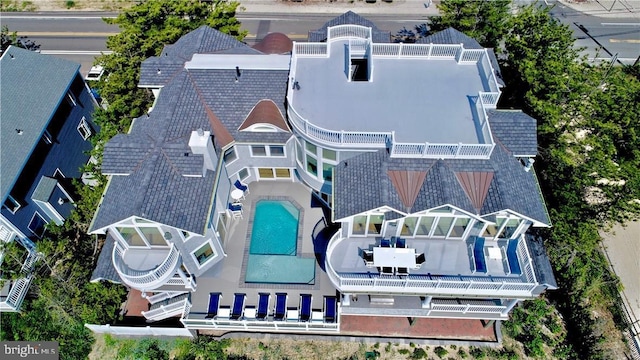 6601 Ocean Blvd, Long Beach Township, NJ 08008 - aerial view of property and surrounding area with a pool