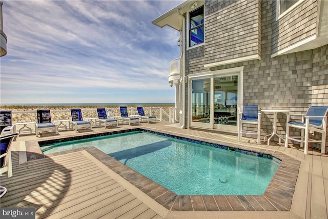 6601 Ocean Blvd, Long Beach Township, NJ 08008 - outdoor pool with a wooden deck