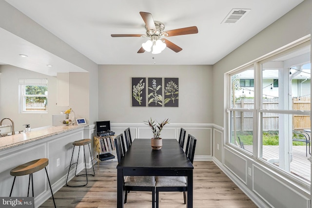 3424 Lockheed Blvd Unit F, Alexandria, VA 22306 - dining space with light wood-type flooring and a ceiling fan
