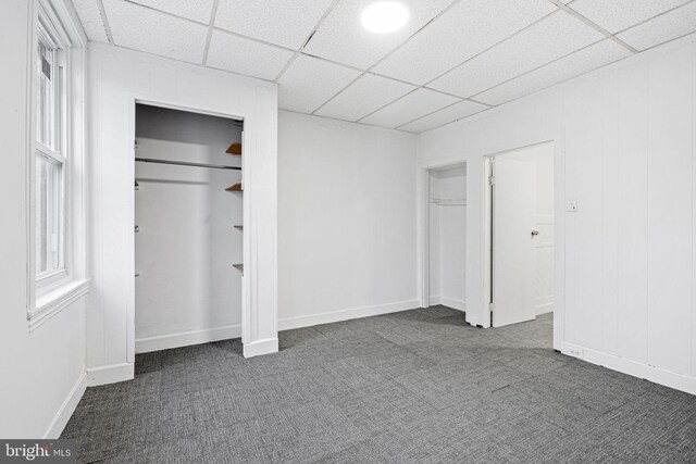 2943 Gransback St, Philadelphia, PA 19134 - unfurnished bedroom featuring carpet floors, a paneled ceiling, and baseboards