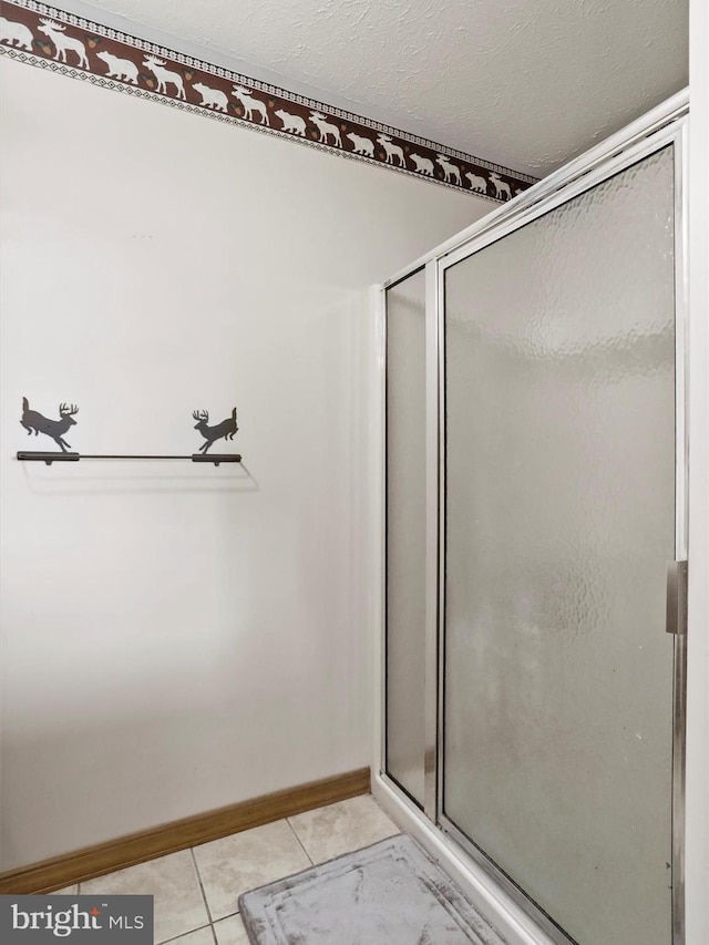 18421 Lower Georges Creek Rd SW, Barton, MD 21521 - bathroom featuring baseboards, a stall shower, and tile patterned flooring