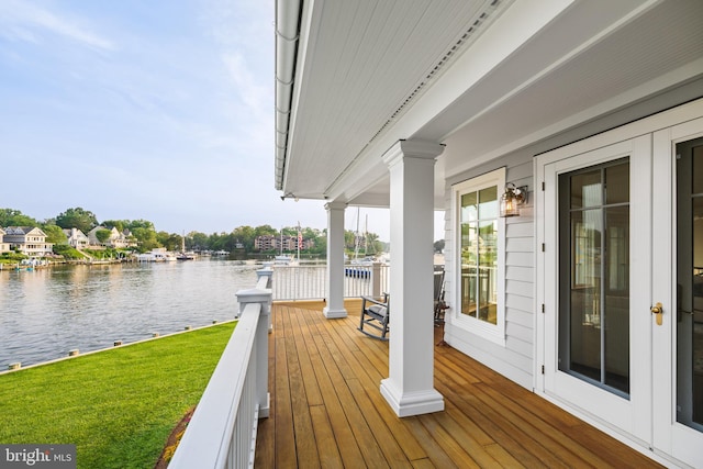 17 Revell St, Annapolis, MD 21401 - deck with a water view and a lawn