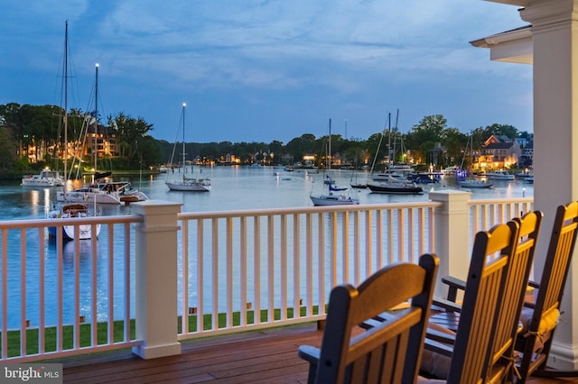 17 Revell St, Annapolis, MD 21401 - wooden terrace with a water view and view of marina