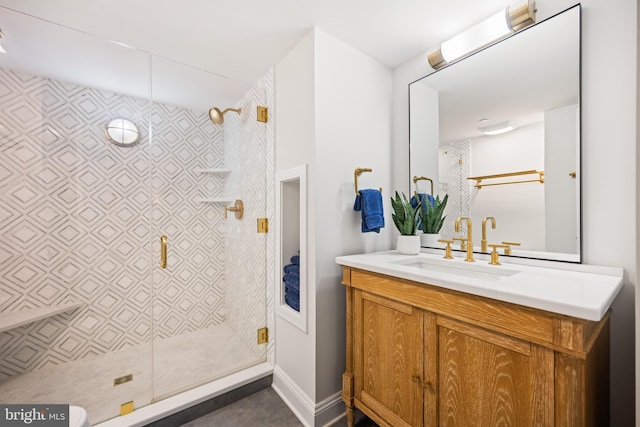 17 Revell St, Annapolis, MD 21401 - bathroom featuring vanity and a stall shower