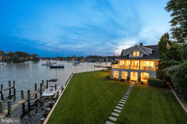 17 Revell St, Annapolis, MD 21401 - dock area featuring a balcony, a yard, and a water view