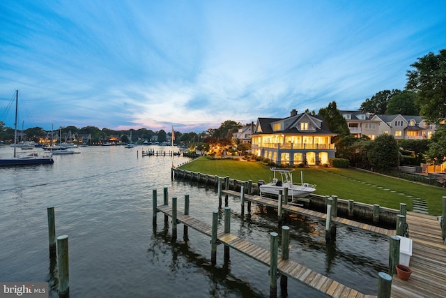 17 Revell St, Annapolis, MD 21401 - dock area with a water view and a yard