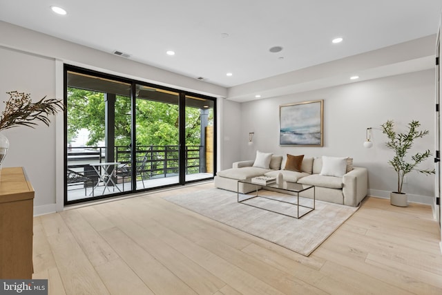 310 Varnum St NW Unit 3Ph, Washington, DC 20011 - living area featuring light wood-style floors, recessed lighting, and baseboards