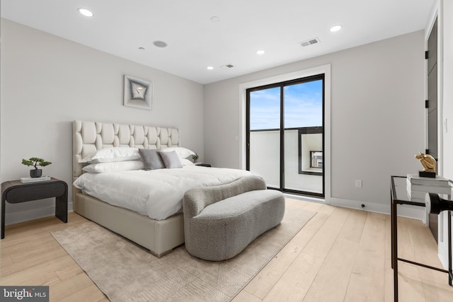 310 Varnum St NW Unit 3Ph, Washington, DC 20011 - bedroom featuring access to outside, light wood-style floors, recessed lighting, and baseboards
