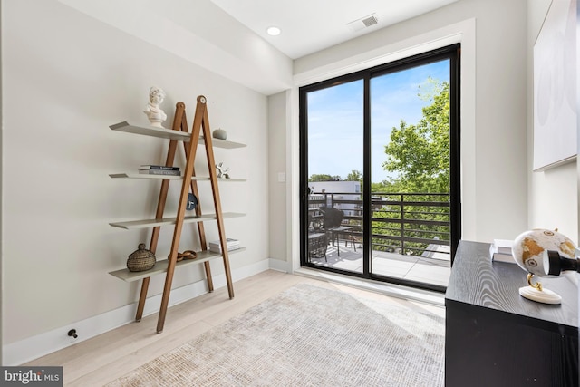 310 Varnum St NW Unit 3Ph, Washington, DC 20011 - bedroom featuring access to outside, light wood finished floors, baseboards, and recessed lighting