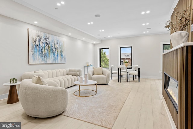 310 Varnum St NW Unit 3Ph, Washington, DC 20011 - living room featuring light wood-type flooring, recessed lighting, and baseboards