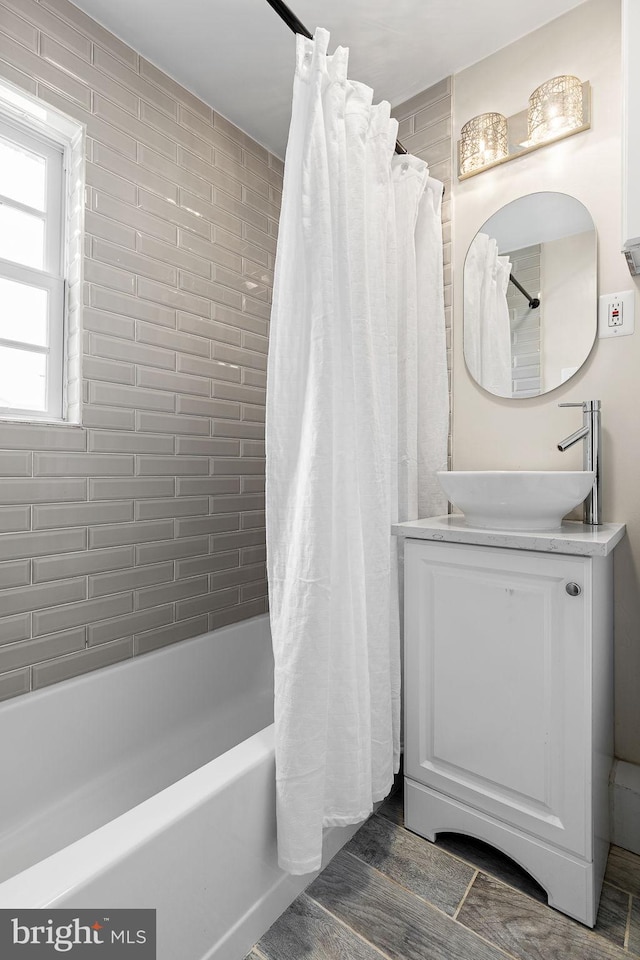 1716 W Abingdon Dr Unit 103, Alexandria, VA 22314 - full bathroom with shower / bath combination with curtain and vanity