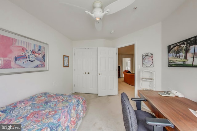 13605 Autumn End Ter, Laurel, MD 20707 - bedroom with carpet, a closet, an office area, and ceiling fan