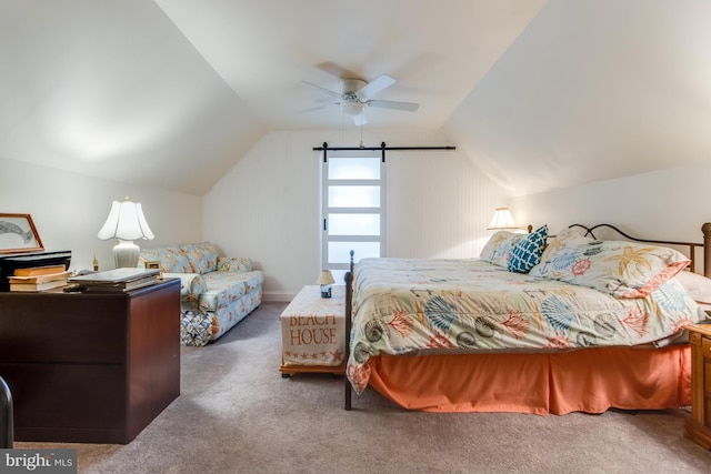 15149 Coultlands Reach, Milton, DE 19968 - bedroom with vaulted ceiling, carpet floors, and ceiling fan