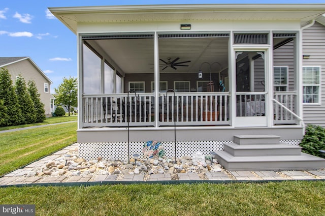 15149 Coultlands Reach, Milton, DE 19968 - entrance to property with ceiling fan and a yard