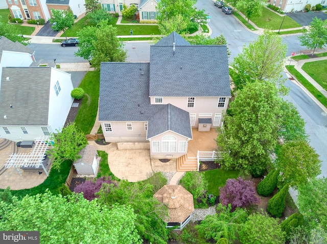 aerial view of residential area
