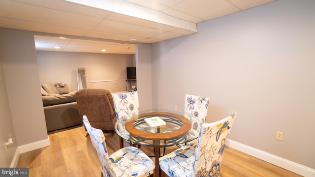 1042 Country Club Rd, Camp Hill, PA 17011 - dining area with light wood-style flooring, a paneled ceiling, and recessed lighting
