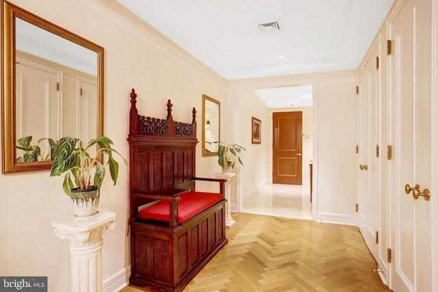 1155 23rd St NW Unit 2E, Washington, DC 20037 - hall featuring a tray ceiling