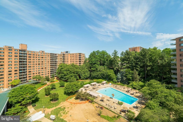 4201 Cathedral Ave NW Unit 916E, Washington, DC 20016 - bird's eye view of a pool