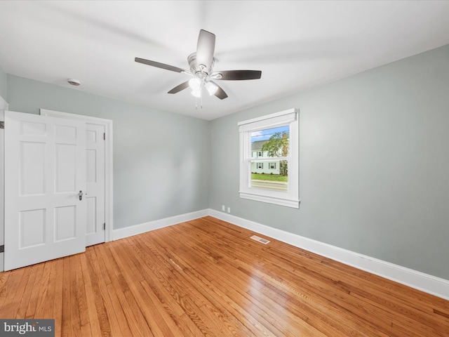 304 N Main St, Hebron, MD 21830 - unfurnished bedroom with baseboards, light wood-type flooring, and ceiling fan