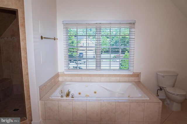 11504 Woodview Ct, Hagerstown, MD 21742 - full bathroom with toilet, a whirlpool tub, and tiled shower