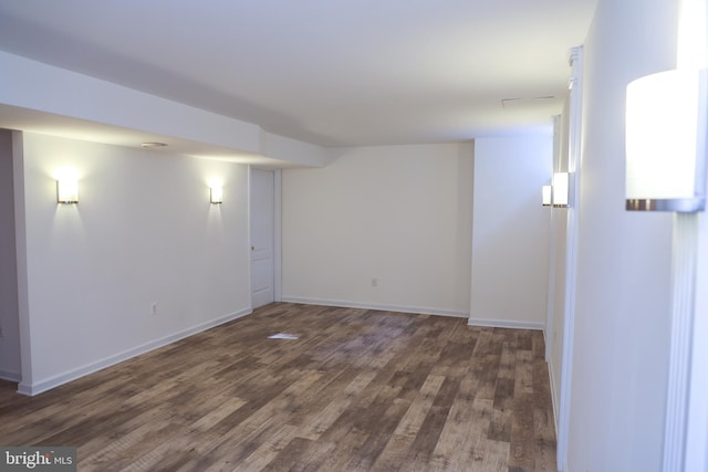 11504 Woodview Ct, Hagerstown, MD 21742 - finished basement featuring dark wood finished floors and baseboards