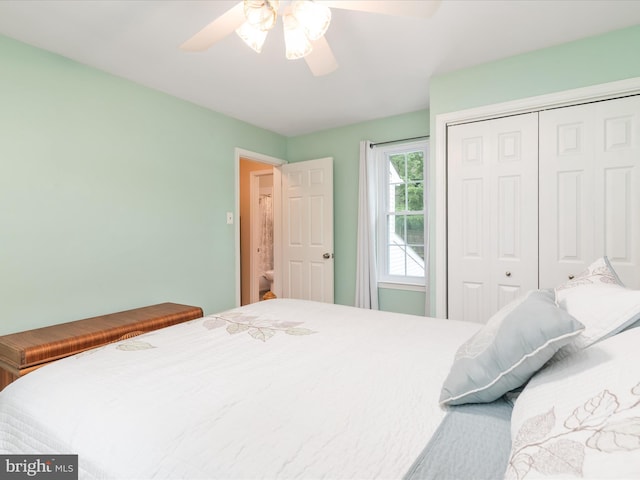 275 Tolstoy Ln, Severna Park, MD 21146 - bedroom with a closet and a ceiling fan