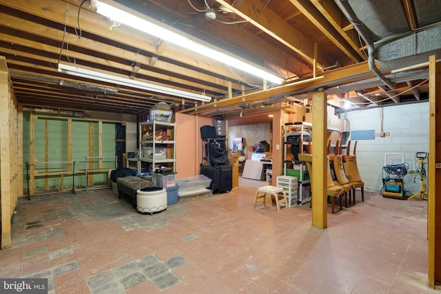 view of unfinished below grade area