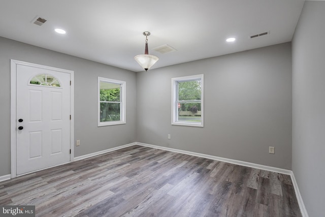 136 Pembrown Rd, Browns Mills, NJ 08015 - foyer entrance with wood finished floors, baseboards, and recessed lighting