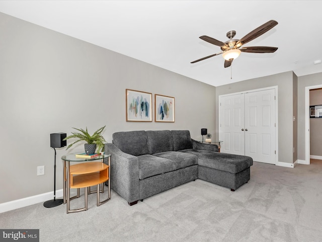 5920 Forum Sq ., Unit Frederick, MD 21703 - carpeted living room featuring ceiling fan and baseboards