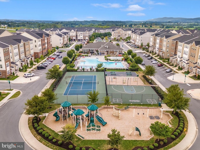 5920 Forum Sq ., Unit Frederick, MD 21703 - aerial perspective of suburban area with a pool area