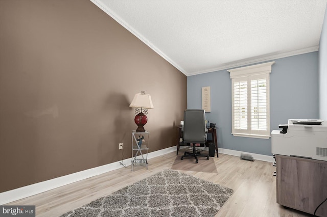 737 Saint Michaels Dr, Bowie, MD 20721 - office space featuring crown molding, wood finished floors, baseboards, and a textured ceiling