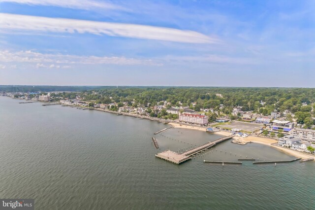 aerial view of a nearby body of water