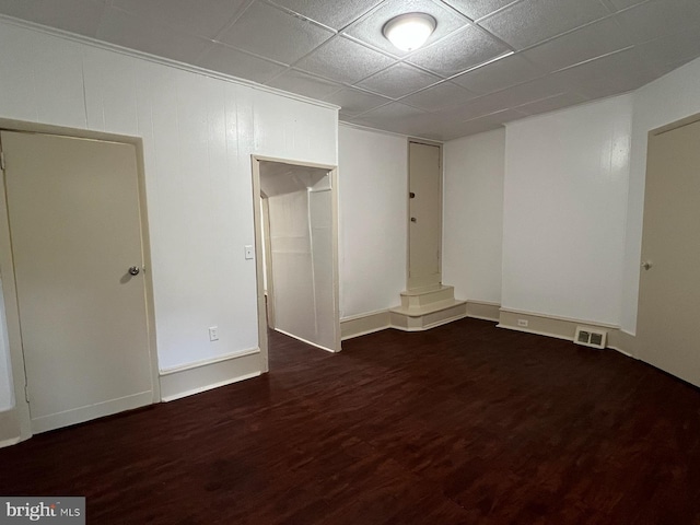 4714 Woodland Ave, Philadelphia, PA 19143 - below grade area featuring wood finished floors, baseboards, and a paneled ceiling