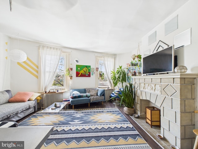 4714 Woodland Ave, Philadelphia, PA 19143 - living room featuring radiator
