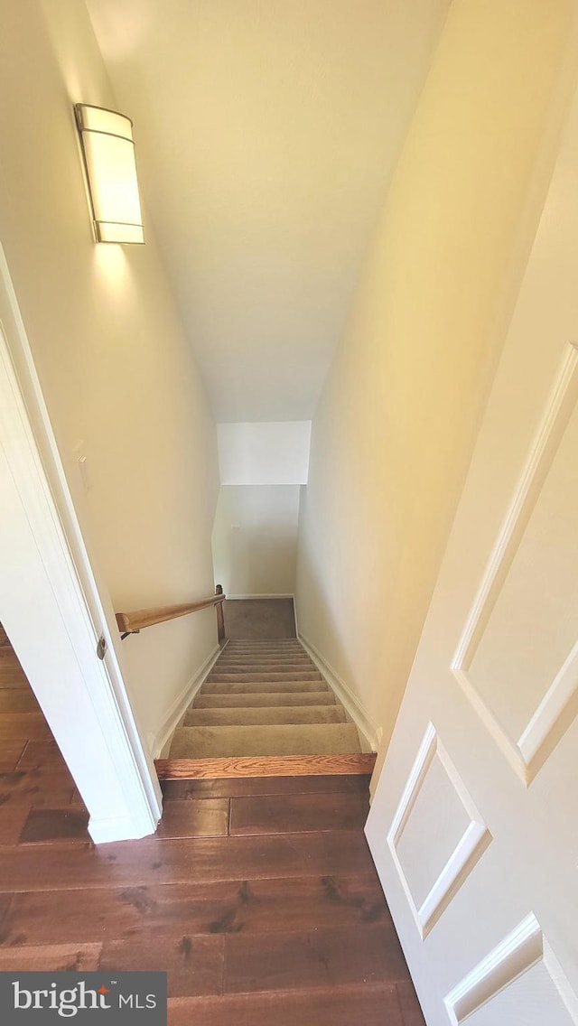 19503 Fetlock Dr, Germantown, MD 20874 - stairs featuring hardwood / wood-style floors and baseboards