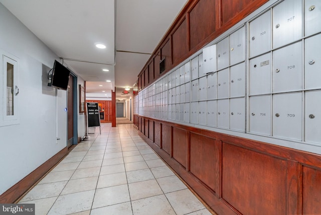 922 24th St NW Unit 313, Washington, DC 20037 - hallway with recessed lighting, light tile patterned flooring, and mail area