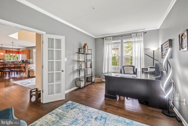 6218 Alan Linton Blvd W, Frederick, MD 21703 - office space featuring dark wood finished floors, ornamental molding, french doors, and baseboards