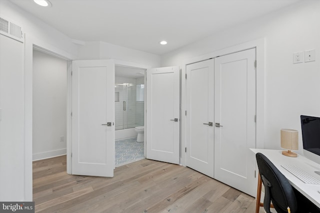 1325 N 17th St Unit A, Philadelphia, PA 19121 - office area featuring recessed lighting, light wood-style flooring, and baseboards