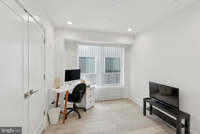 1325 N 17th St Unit A, Philadelphia, PA 19121 - office with light wood-style floors, recessed lighting, and baseboards