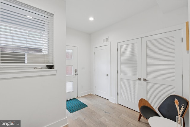 1325 N 17th St Unit A, Philadelphia, PA 19121 - foyer with light wood-style floors, baseboards, and recessed lighting