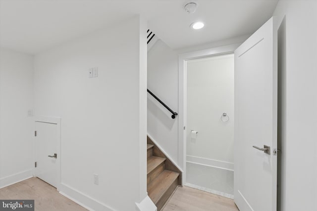 1325 N 17th St Unit A, Philadelphia, PA 19121 - staircase with wood finished floors and baseboards