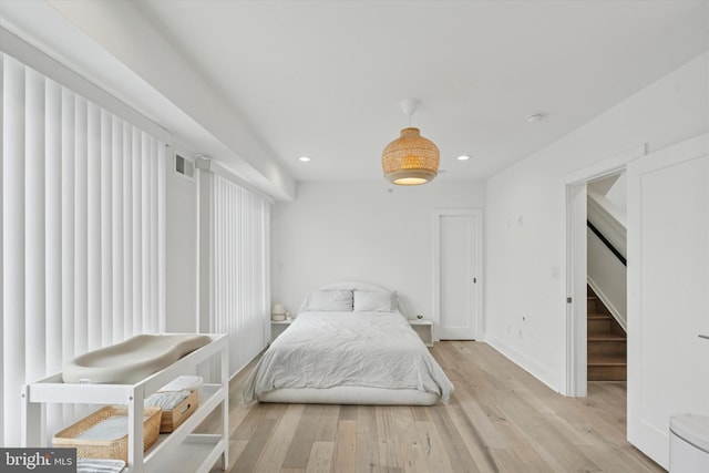 1325 N 17th St Unit A, Philadelphia, PA 19121 - bedroom featuring light wood-style flooring, recessed lighting, and baseboards