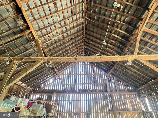 miscellaneous room featuring vaulted ceiling