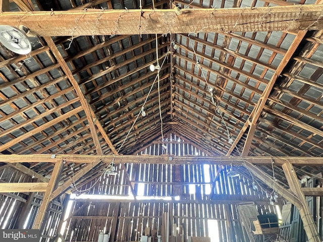 misc room with vaulted ceiling