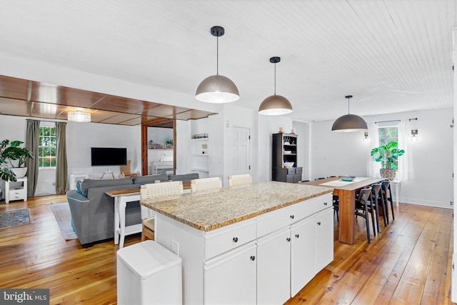 522 Creek Rd, Moorestown, NJ 08057 - kitchen with light wood-type flooring, plenty of natural light, and white cabinets